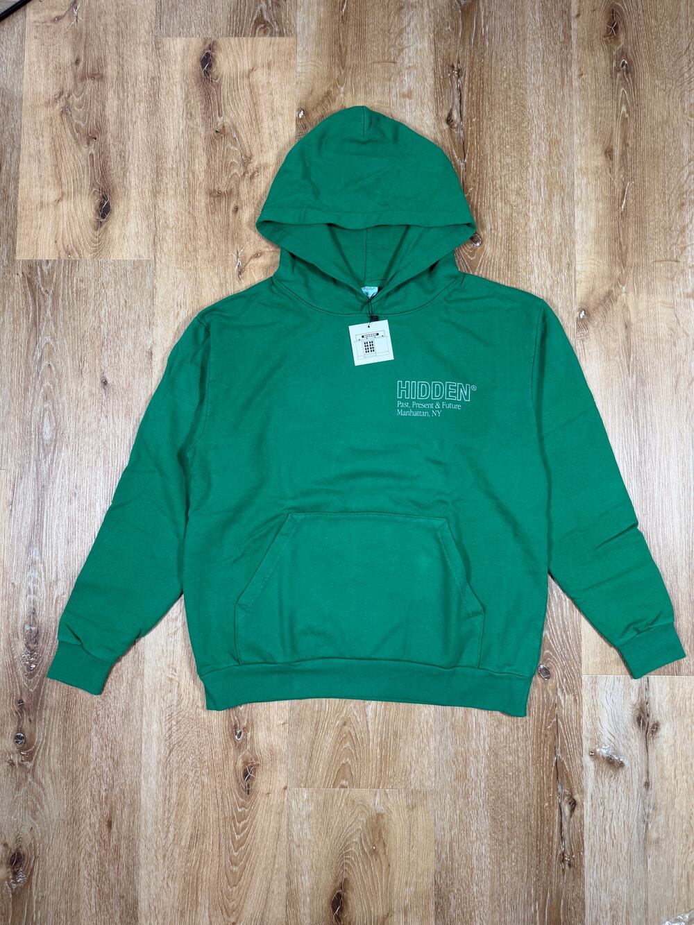 Hidden NY Mountain Peace Hoodie Green Size M New